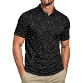 ZITY Golf Shirts for Men Short Sleeve Print Polo Shirt Moisture Wicking Regular Fit Casual Beach Polo