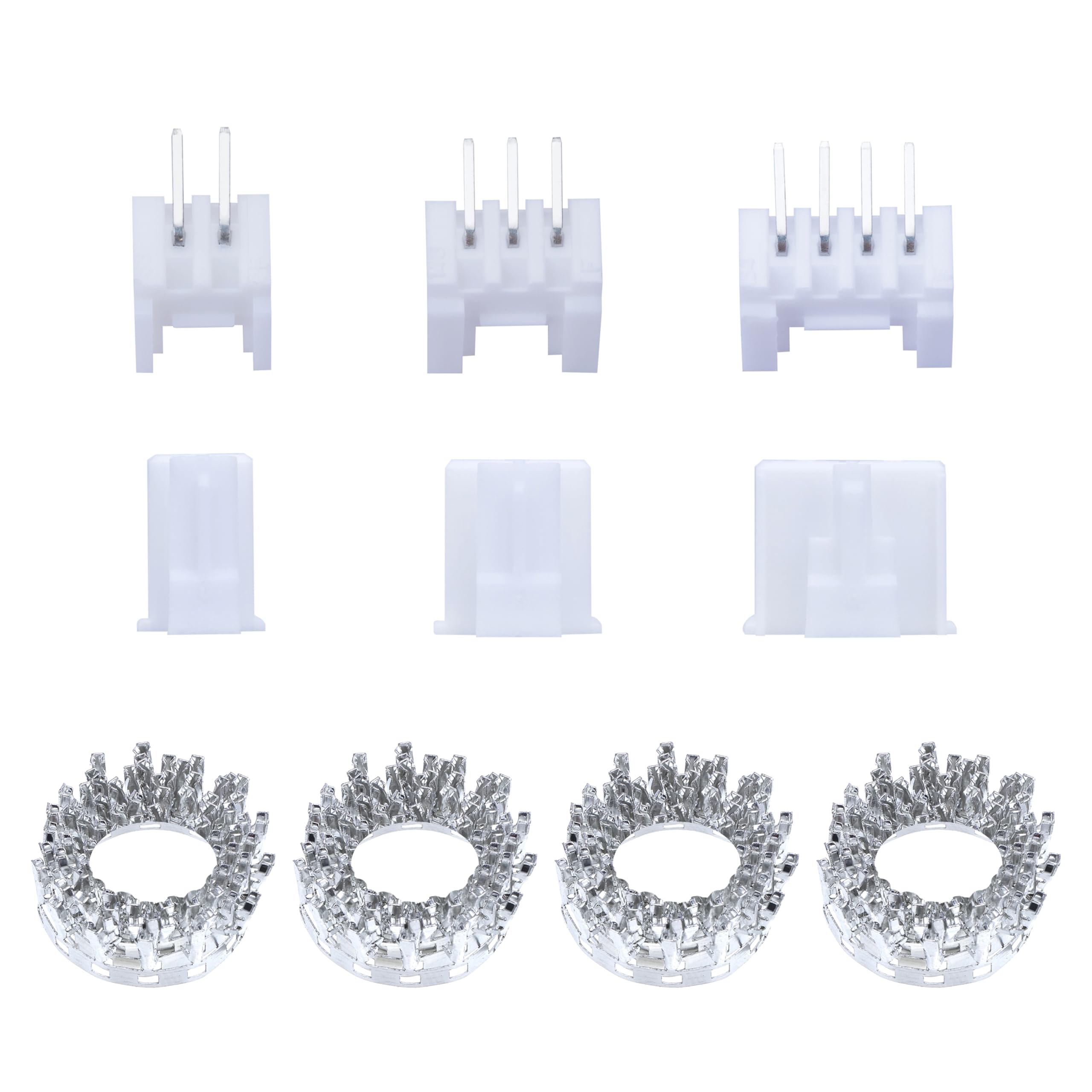 CQRobot JST HY SMD 2.0 mm Pitch 2-Pin/3-Pin/4-Pin Electronic Connector IC Male Plugs, Female Sockets Housing and T-Shaped Crimp Terminal. 120 Sets/600 Pieces Wire-to-Board Adapter Cable Assembly.