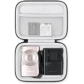 khanka Camera Case for Canon PowerShot ELPH 360 HS A/180/190 Digital Camera | Mesh Pocket fit Cable,Protective Travel Carrying Bag with Shockproof EVA Storage,Travel-Ready Portable (Black)