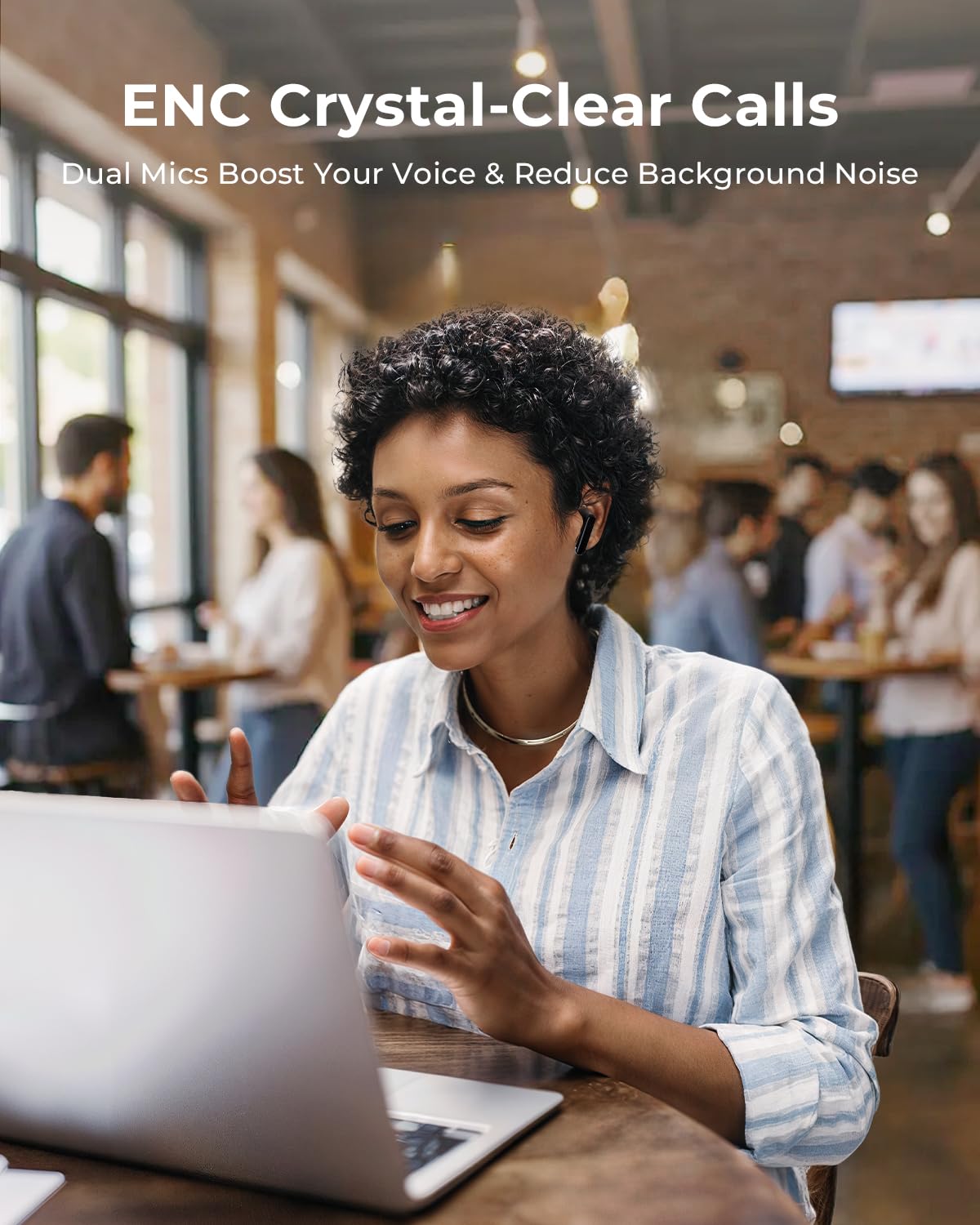 Wireless Earbuds, Ear Buds Active Noise Cancelling with Charging Case, 6.0 Bluetooth Earbuds with AI Clear Calls, 40H Playtime for Sports & Working, Stereo Sound Headphones for iPhone/Android/iPad