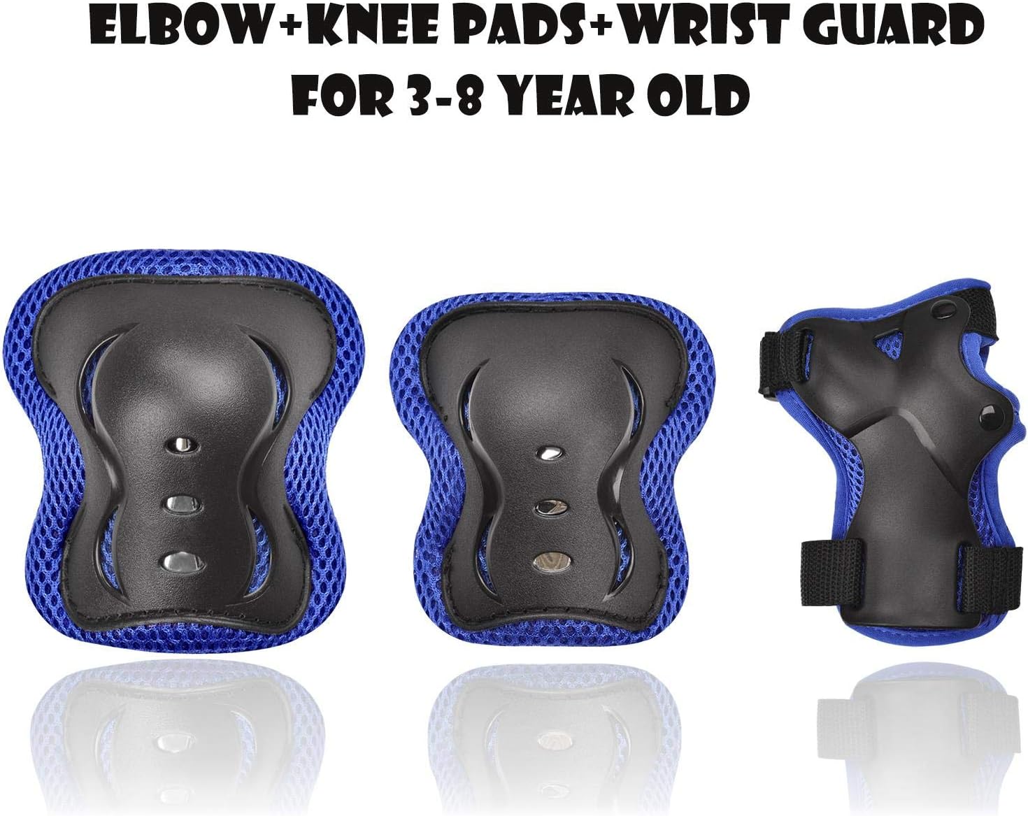 GASACIODS Kids/Child Knee Pad Elbow Pads Protective Gear ， Colorful Shell Fabric Thickened Unzerbrechlich Design， Wrist Guards Pads Set for Skateboard Inline Roller Skate Cycling Bike