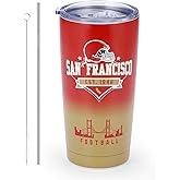 KNKYQRS Football Tumblers,20oz Car Cups,Sports Travel Coffee Mug, 304 Stainless Steel Cup, Hot Drinks,Cold Drinks,Gifts for Men, Women and Fans