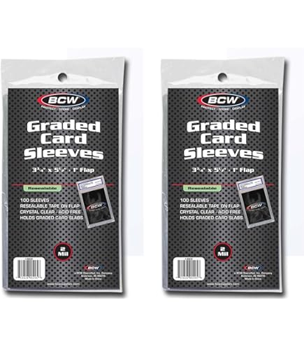 Amazon.com: 5 Ultra Pro Graded Card Sleeve Packs with Resealable Strip 500  Total (5 100ct Packages). Protects Graded Cards From Scratching and Dust.  For Use w/ Beckett, Bgs, PSA and More. :