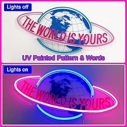 THE WORLD IS YOURS Neon Sign for Wall Decor, Cool