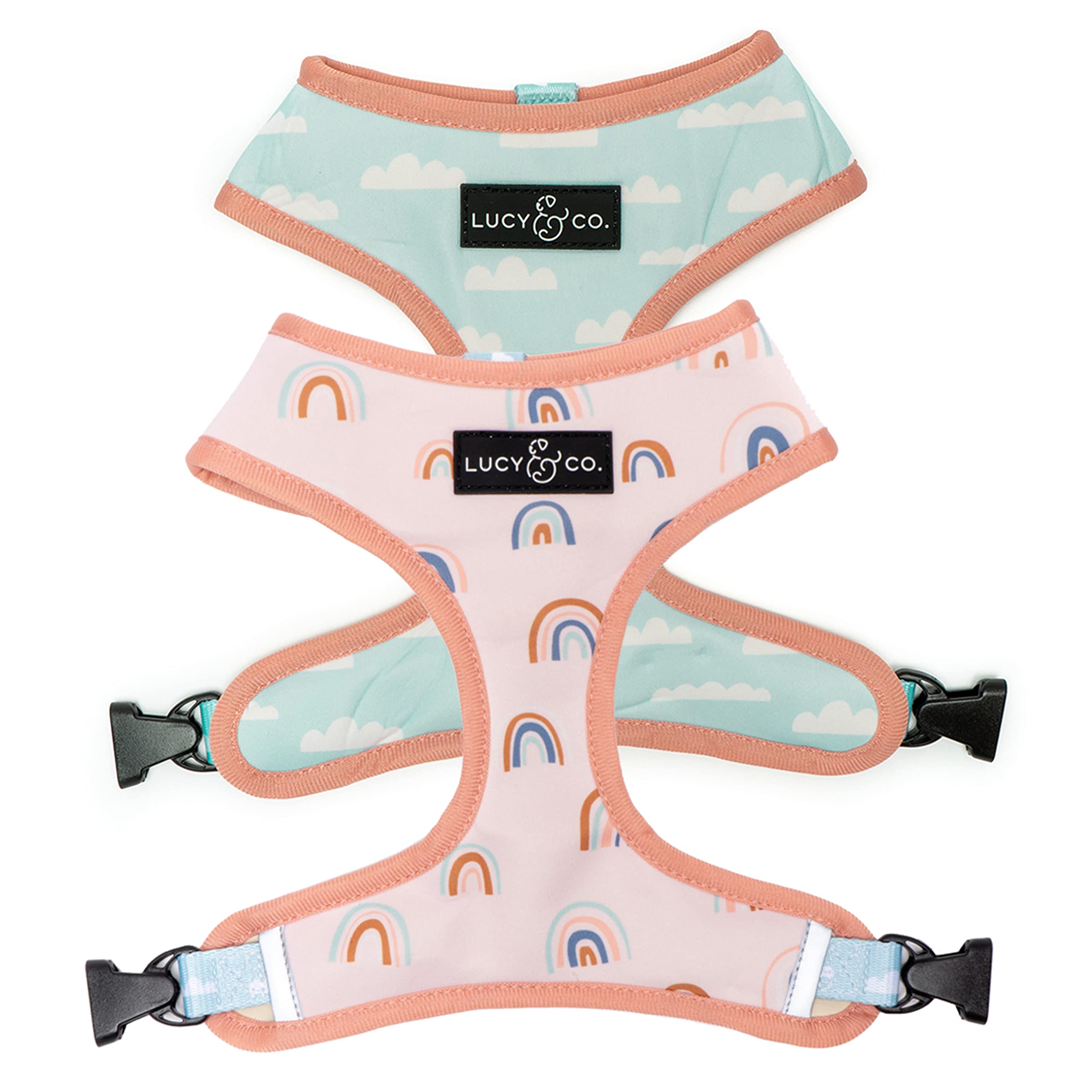 Lucy & Co. in The Clouds, Cute Reversible Dog Harness Walking Halter - Best Designer Pet Harnesses for Medium Dogs - Padded Adjustable Vest for Easy Walking (Medium) Image Lucy & Co. in The Clouds, Cute Reversible Dog Harness Walking Halter - Best Designer Pet Harnesses for Medium Dogs - Padded Adjustable Vest for Easy Walking (Medium) Image