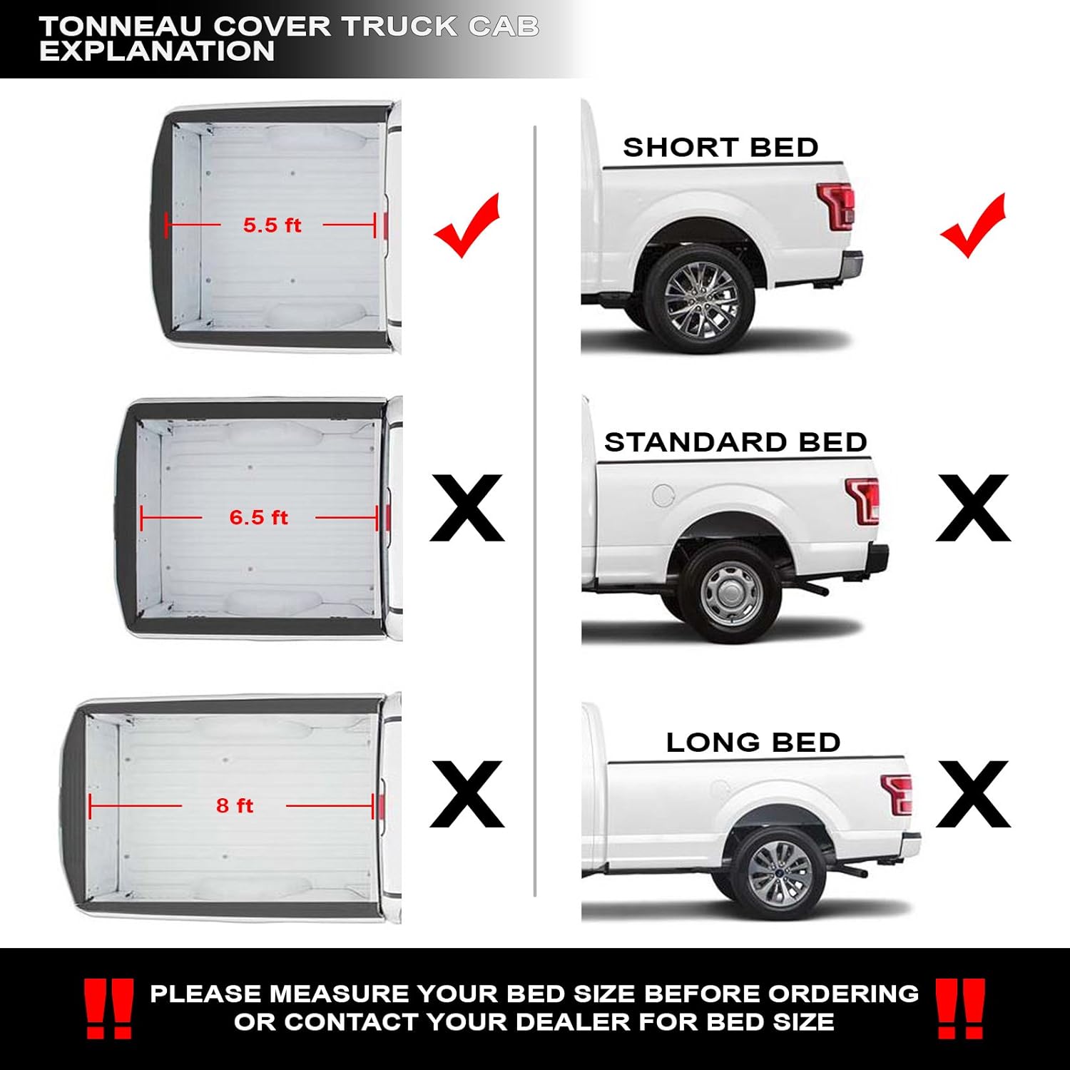 Truck Bed Accessories Soft Tri Fold Tonneau Cover Single Cab 6 5 Short Bed Cover For 16 18 Ford F150 Auto Parts And Vehicles