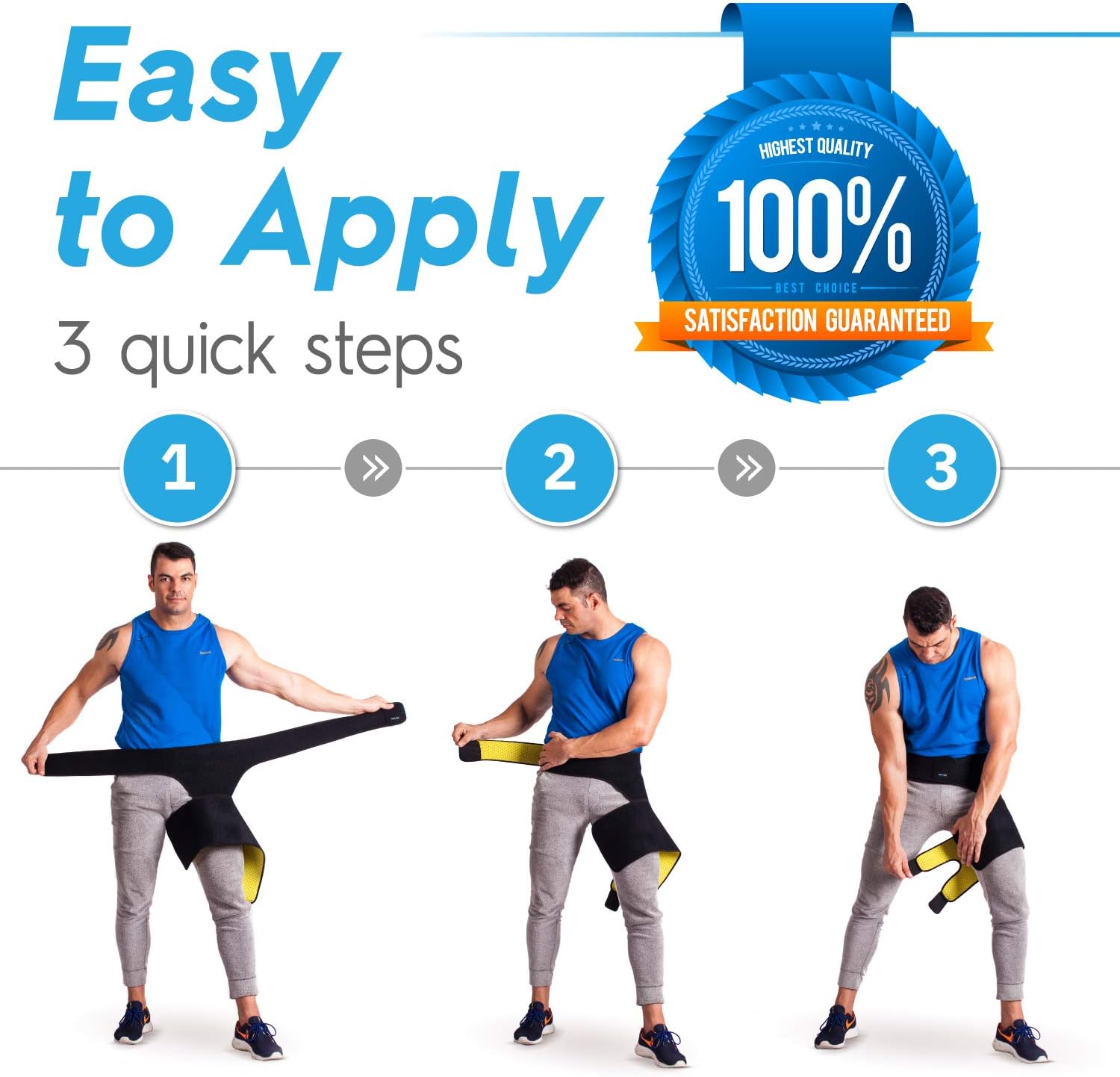 Groin Support and Hip Brace for Men & Women- Compression Wrap for Thigh Quad Hamstring Joints Sciatica Nerve Pain Relief Zenkeyz Leg Strap: Sports & Outdoors