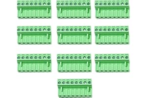 kuosbiu 10 PCS 8 Pin 5.08mm Pitch Pluggable PCB Screw Terminal Block Phoenix 8 Pin Male Plug for 24-12AWG