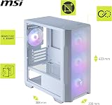 MSI MAG FORGE M100R WHITE Micro-ATX Case 300 mm GPU ARGB 3x Front Fans view 3