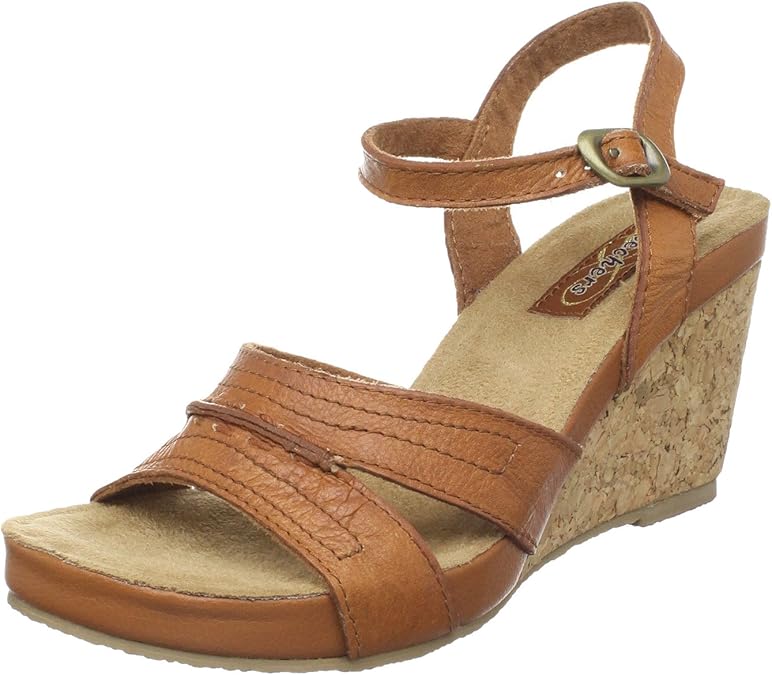 Amazon.com | Skechers Women's Modiste-Summer Madness Wedge Sandal, Luggage, 8 M US | Platforms 