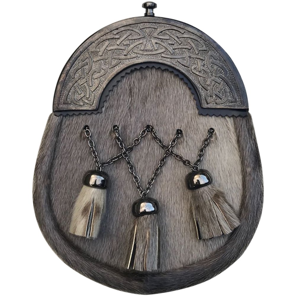 House of Highland 77 Mens Kilt Sporrans Celtic Cantle Antique Full Dress Kilts Sporrans, L, Beige