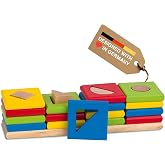 Goki Wooden Sorting &amp; Stacking Toys - Montessori Toys for 2 Year Old Boy &amp; Girl - Educational Color Recognition Shape Sorter for Toddlers - Gift for 2 Year Olds - Designed with Love in Germany