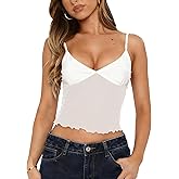Avidlove Bralettes for Women Mesh Tank Top Slim Y2K Camisole See Through Sheer Bralette Party Club Top