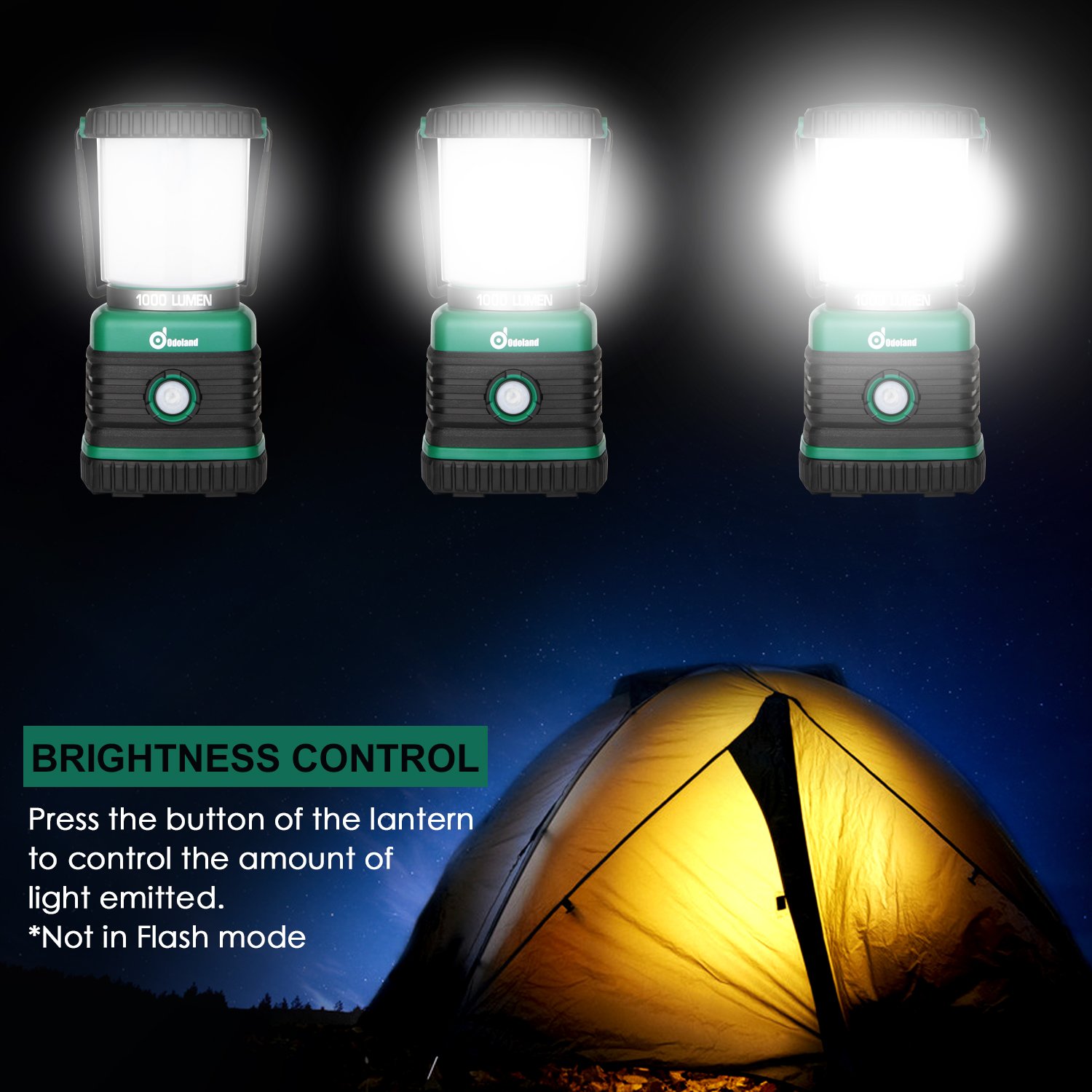 Odoland Ultra Bright 1000 Lumen Camping Lantern with Brightness