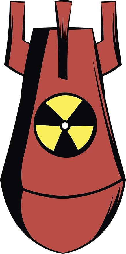 Amazon Com Divine Designs Cool Red Biohazard Nuclear Bomb Cartoon Vinyl Decal Sticker 4 Tall Automotive