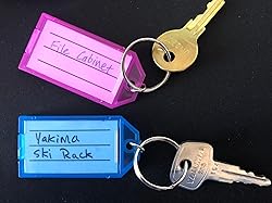 Cuttte 66 Pack Plastic Key Tags, Key Labels with