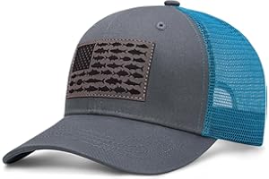 NAICISSISM American Fish Flag Trucker Hats - Fishing Gifts for Men - Outdoor Snapback Fishing Hats Perfect for Camping and Daily Use