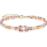 Vinswet Healing Crystal Beaded Bracelets for Women,Love Knot Bracelet Infinity Bracelet Adjustable Gold Jewelry Gifts for Women Friendship