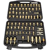 Jauarta 77PCS Automotive AC Leak Detection Kit, Brass Air Conditioning Leak Test Tool Set with Connectors, Portable A/C Leak Tester Repair Kit for Car, Truck and Vehicle AC Systems