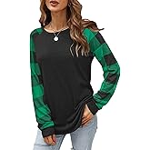 Aifer Womens Long Sleeve Shirts Crew Neck Casual Tops Fashion Loose Fit Trendy Tunic Outfits Clothes