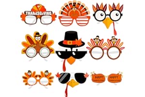 Konsait Thanksgivings Glasses Funny Thanksgiving Sunglasses Decorative Eyeglasses Photo Prop,Turkey Glasses,Fall Themed Birthday Decorations, Thanksgiving Party Favors Supplies Decor,24 Pack