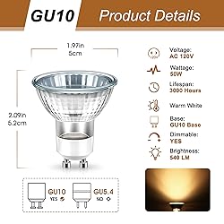 GU10 Halogen 50W Bulbs, 120V Halogen Light