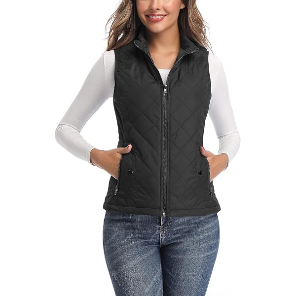 Gilet Sans Manches Femme Rembourré - Faux Col, Zippé, Léger, Pour Hiver Et Mi-saison