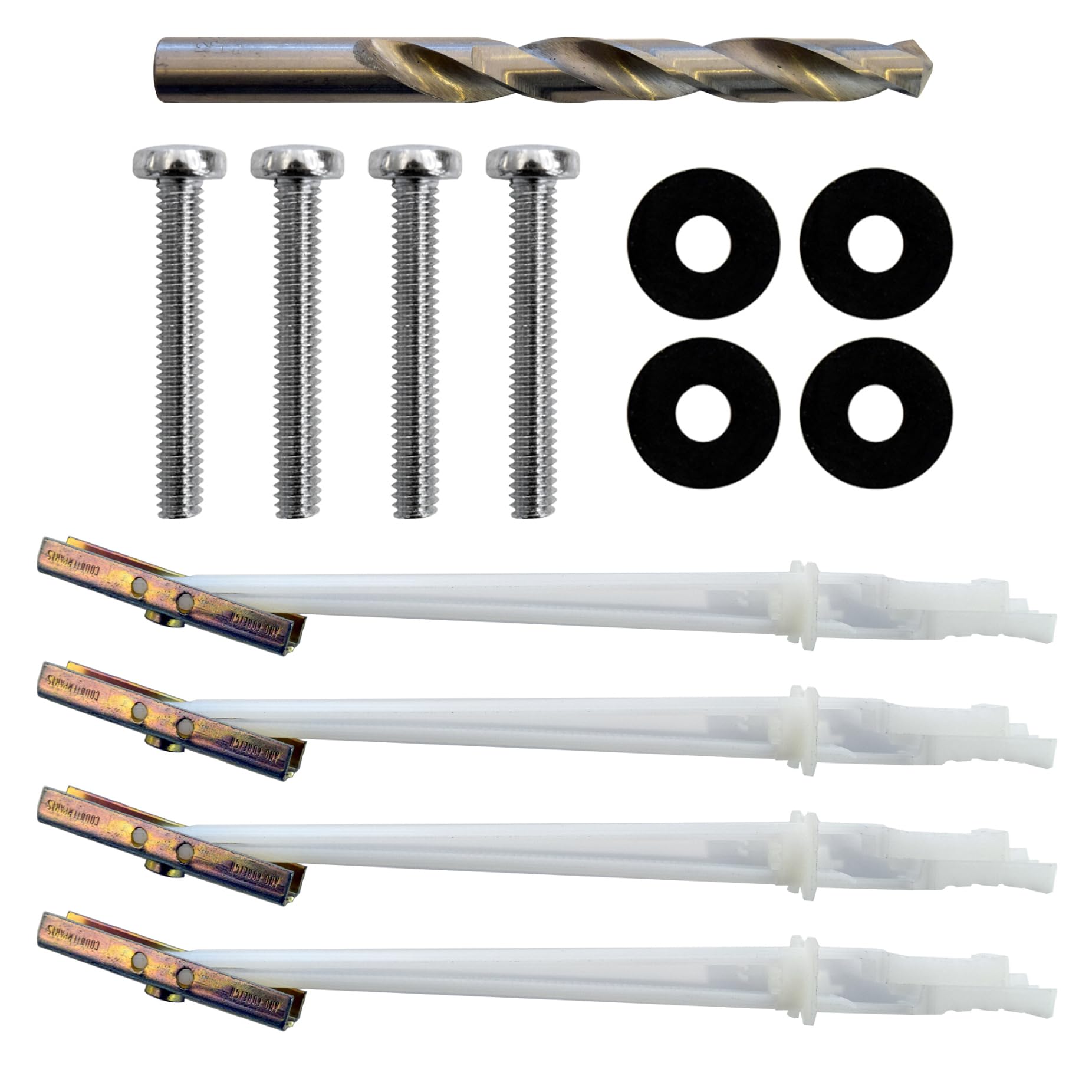 Steel Stud TV Mounting Kit for Tilt & Low Profile TV Mounts - Includes 4 Snaptoggle Anchors, Drill Bit and TV Mount Hardware