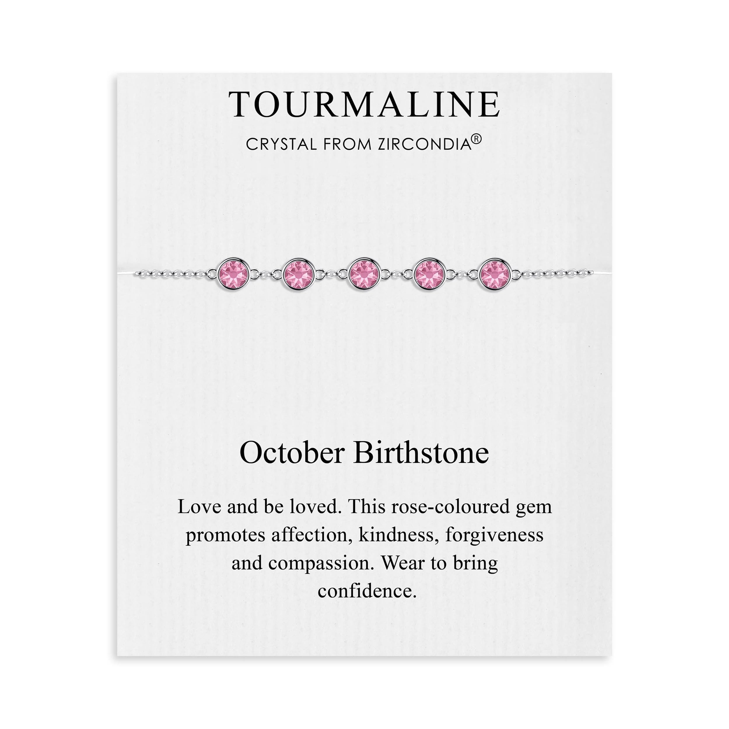Philip Jones October Birthstone Bracelet Created with Tourmaline Zircondia® Crystals