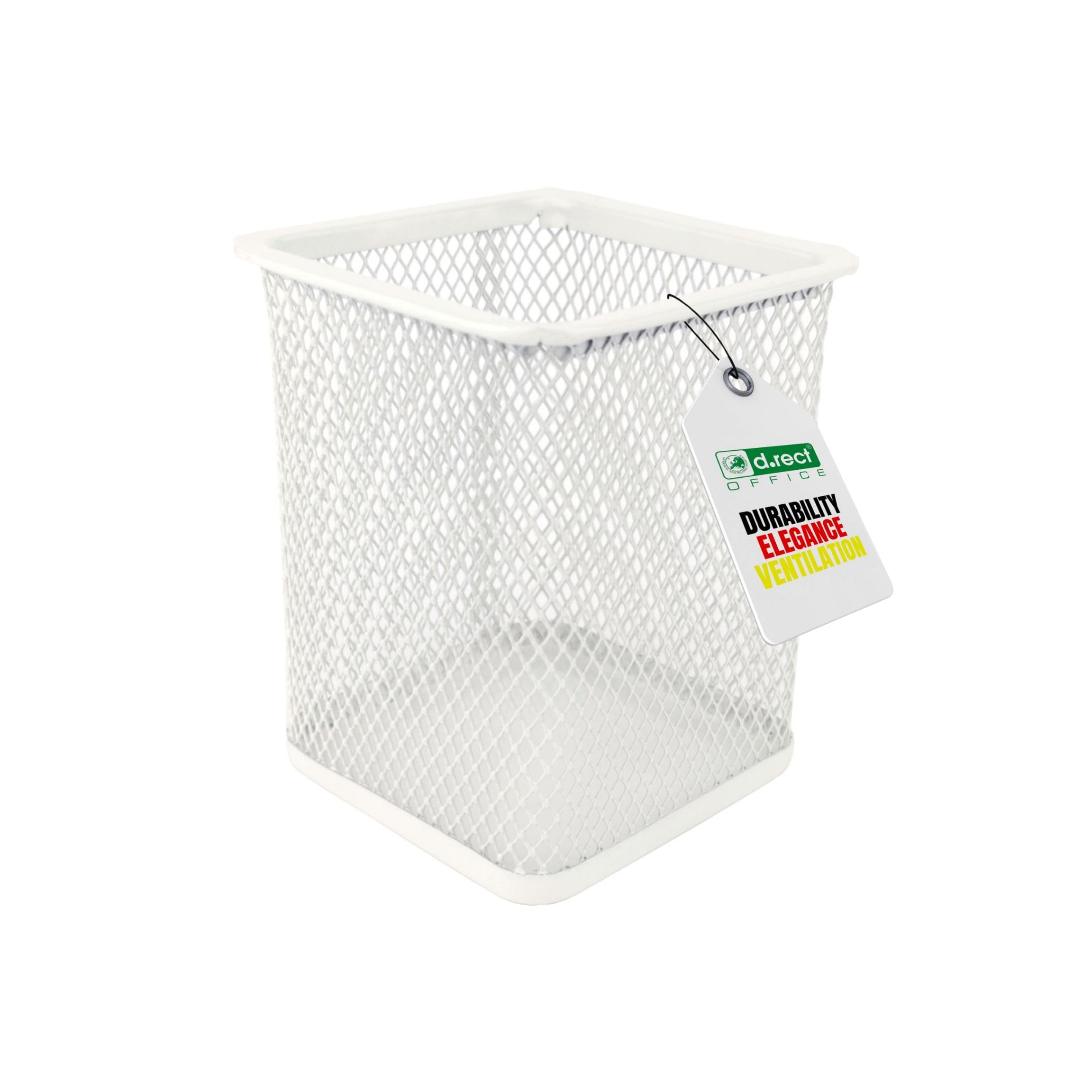 D.RECT Metal Square Pen Holder | Pen Holder Cube Made of Wire Metal | Mesh Multifunctional Cup for Ballpoint Pen Pearl Colours