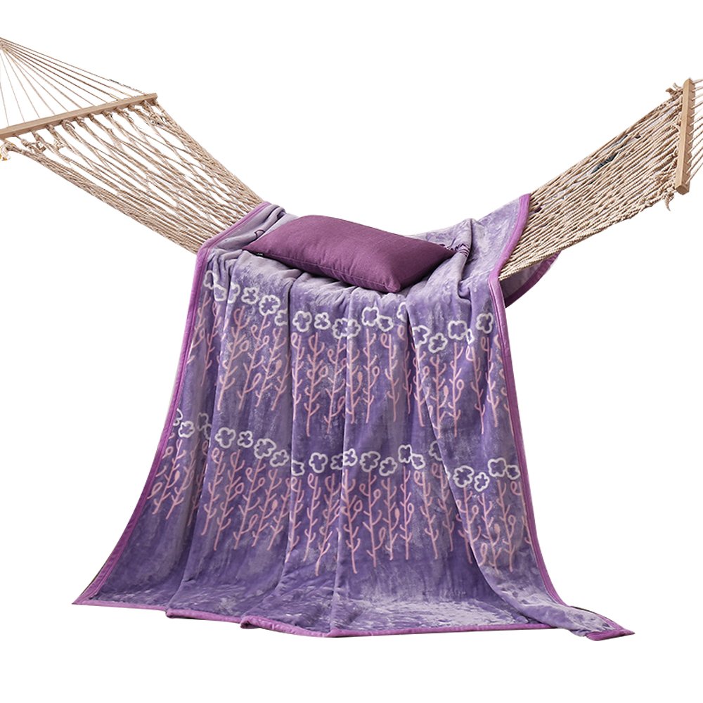 MYLUNE HOME Faux Fur Mink Fleece Blanket Throws with Flower Pattern on Chair Sofa and Bed Full/Queen/King Size