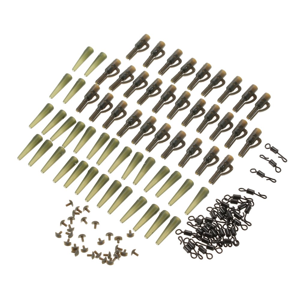 Lixada Fishing Terminal Tackle Carp Safety Clips With Pins Quick Change Swivels Accessories 120 Pieces (30 Set)