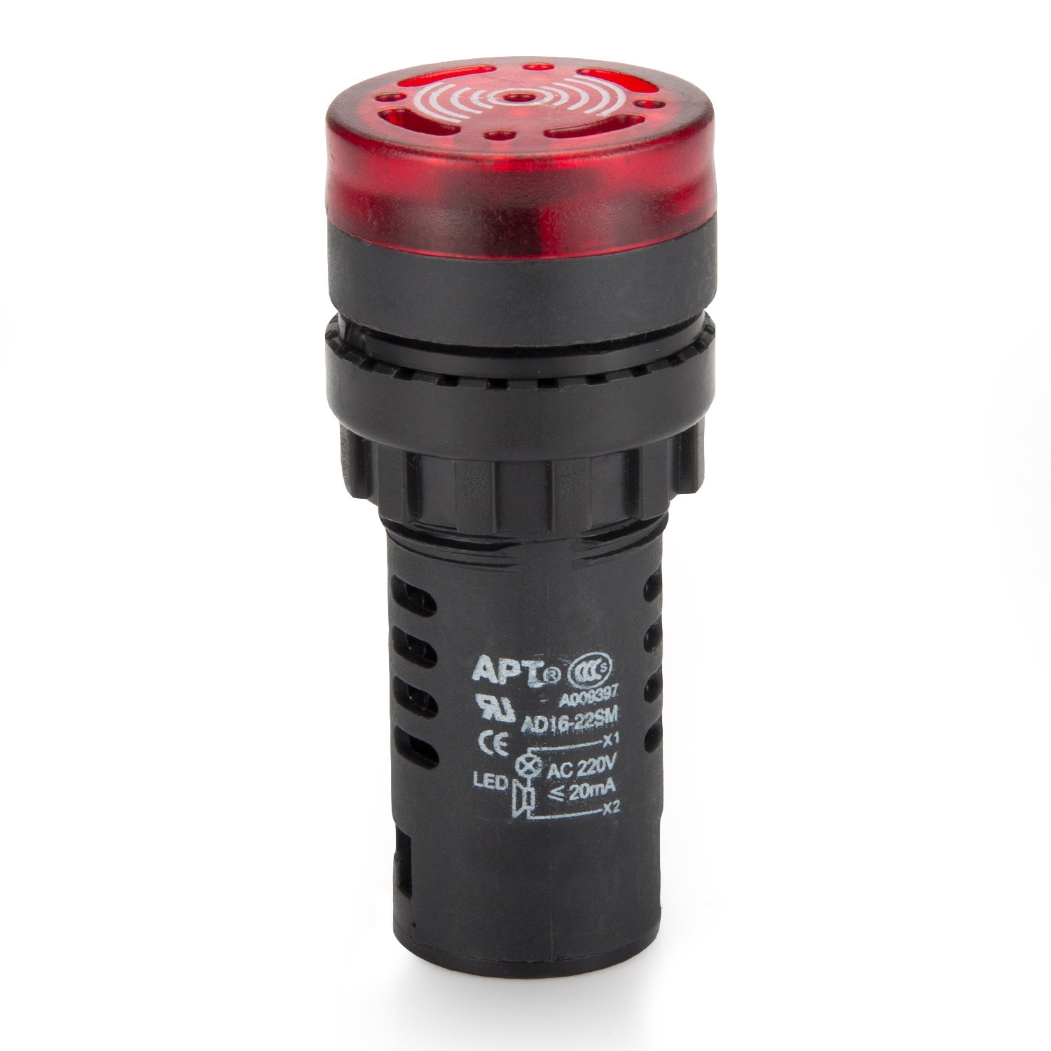 DIYhz 4Pcs AC DC 220V 22mm Red LED Buzzer Alarm Signal Light Flash