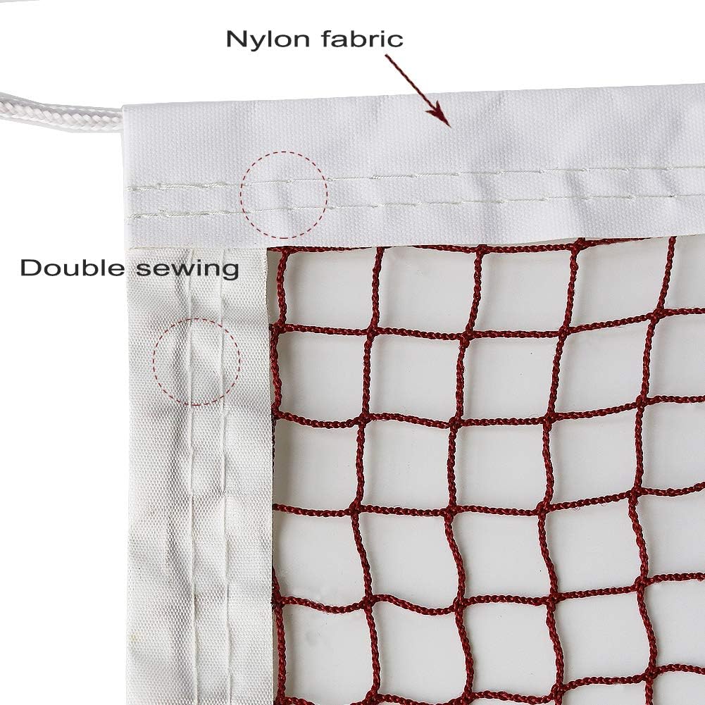 GeWeDen Badminton Net, Outdoor Indoor Badminton Tournament Net for Sports Backyard Garden Schoolyard (20 FT x 2.5 FT) with Rope Cable Top (Net Only) (with Nylon Rope) : Sports & Outdoors