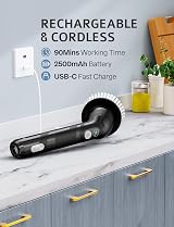 PureSwirlz Electric Cleaning Brush Long Handle 2 Speeds IPX7 LED Display 7 Heads view 7