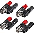 DIANN 4pcs BNC Female Plug to 2X 4mm Dual Banana Female Connector BNC Banana Adapter RF Coax Coaxial Splitter