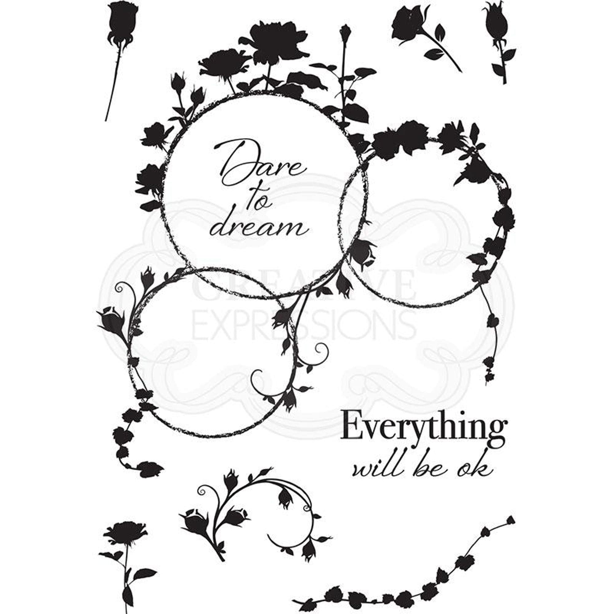 Creative Expressions Designer Boutique Collection-Rose Loops-Clear Stamp Set, A6