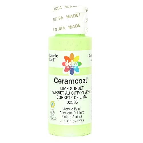 Delta Creative Ceramcoat Acrylic Paint in Assorted Colors (2 oz), 2586, Lime Sorbet