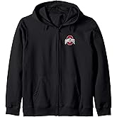 Ohio State Buckeyes Front/Back Brutus Black Zip Hoodie