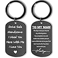 GENLGE Drive Safe Keychain for Him - Drive Safe Handsome I Need You Here With Me I Love You Mens Keychain Birthday Anniversary Valentines Day Gifts for Him Boyfriend Husband