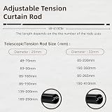 Venwemong Telescopic Curtain Rod 48-70 cm No Drill Black view 4