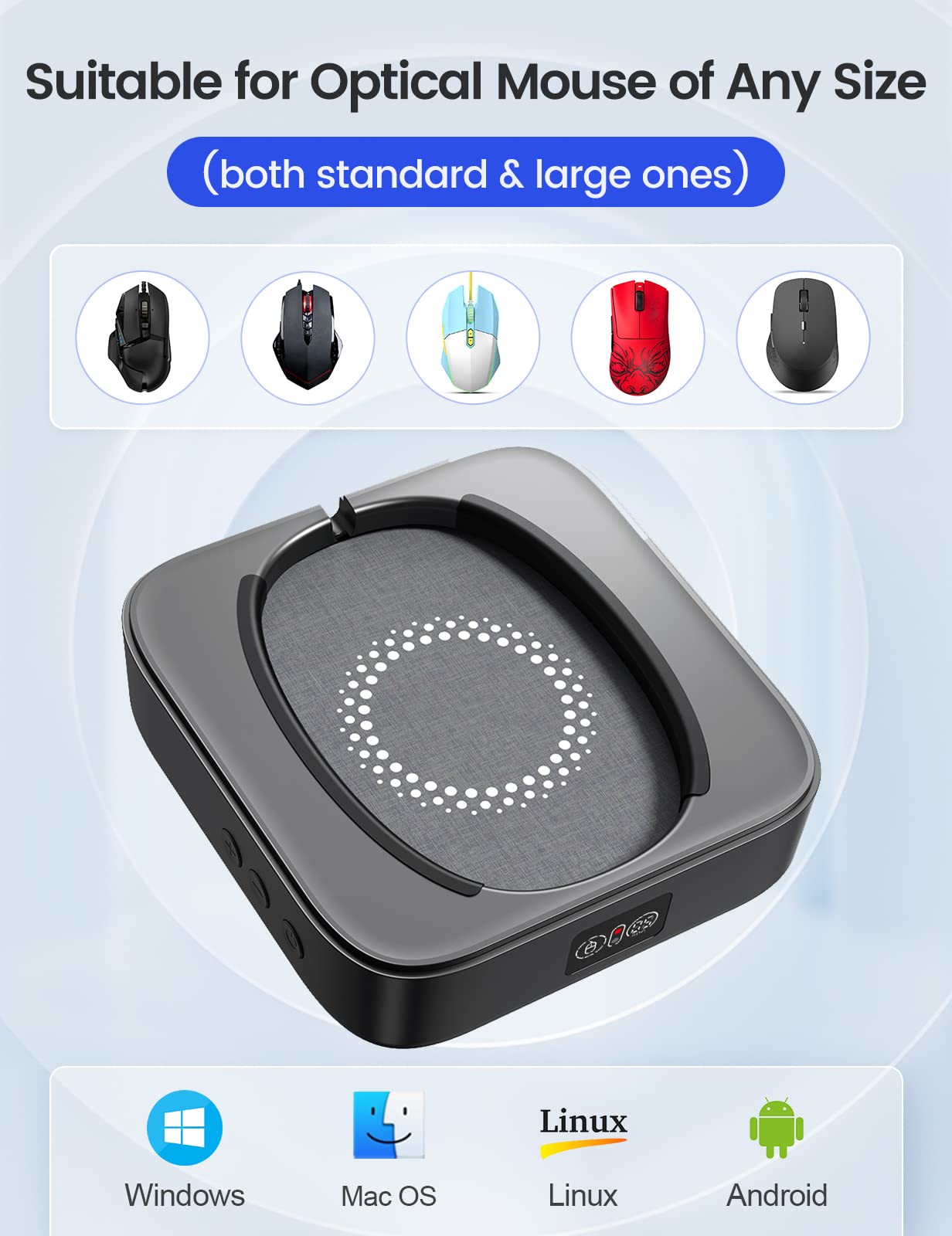 STARSIKI Mouse Jiggler Undetectable, No Need to Align Cursor, Mouse Mover Device with Adjustable Interval and Screen, Automatic Mouse Shaker Wiggler for Both Large and Small Mice, Real Random Movement