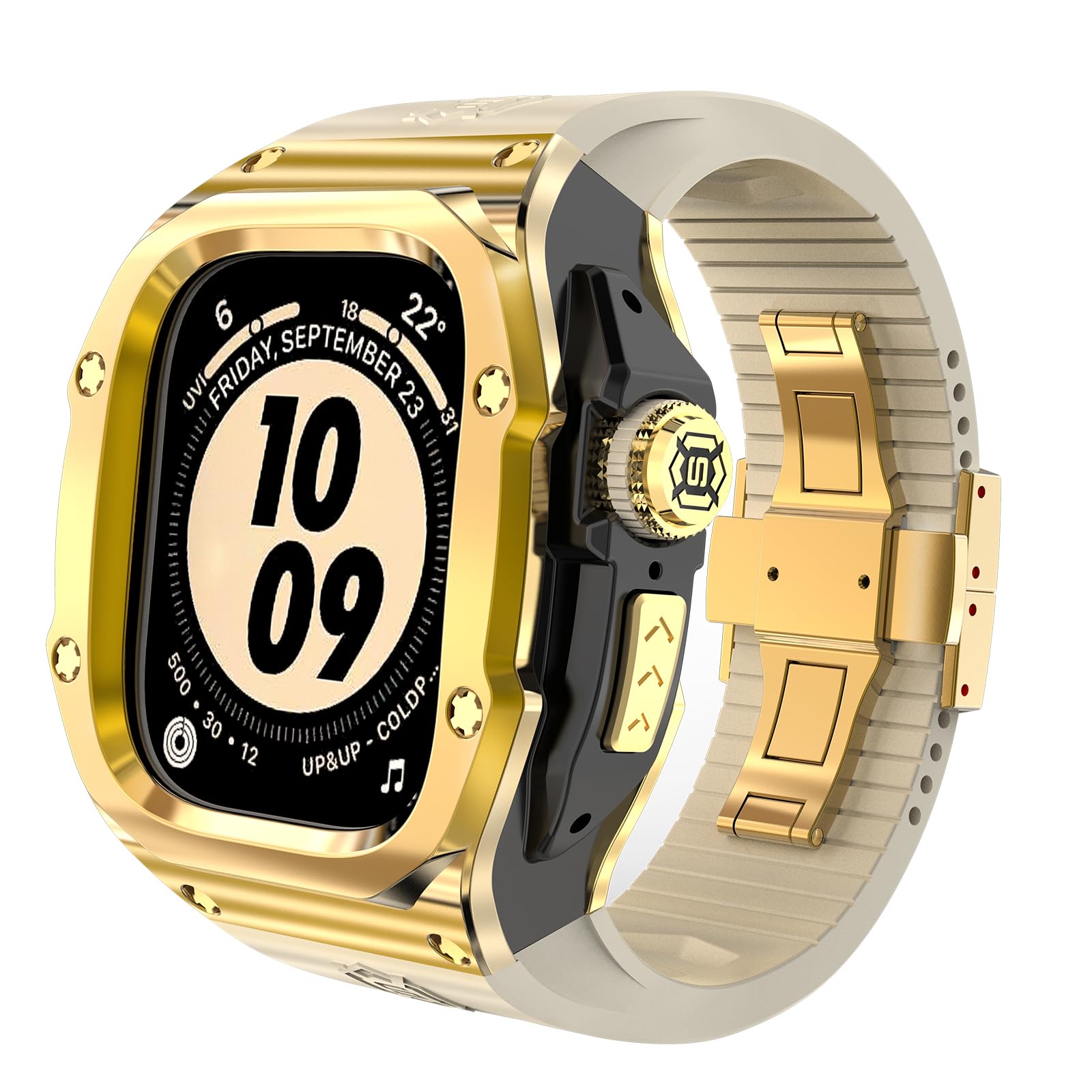Photo 1 of Stylish Metal Watch Case Compatible with Apple Watch Ultra 2/1 49mm - Military-Grade Protection, Precise Design, Easy to Wear, Premium Accessories(Gold, iWatch 49 Case)