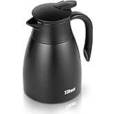 Tiken 34 Oz Thermal Coffee Carafe, Stainless Steel Insulated Vacuum Coffee Carafes For Keeping Hot, 1 Liter Beverage Dispenser (Starry Black)