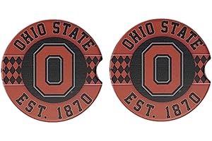 Fan Creations Set of 2 Car Coasters Removable Absorbent Ceramic Stone Coasters - Ideal Gift for Students, Alumni and Everyday Fan - Show Your Big 10 NCAA Team Spirit