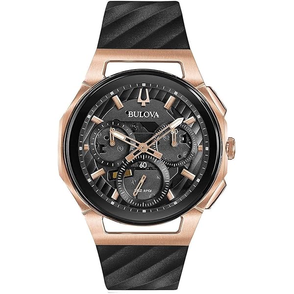 Amazon.com: Bulova CURV Chronograph Watch, Black Titanium Case