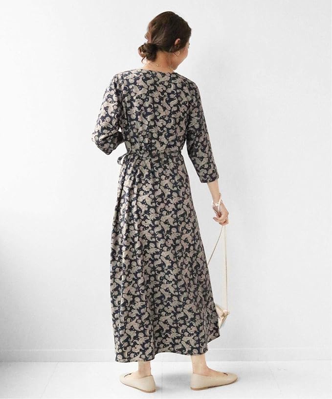 Amazon Co Jp ジャーナルスタンダード レリューム ペイズリーvネック前開きワンピース フリー ホワイト 服 ファッション小物
