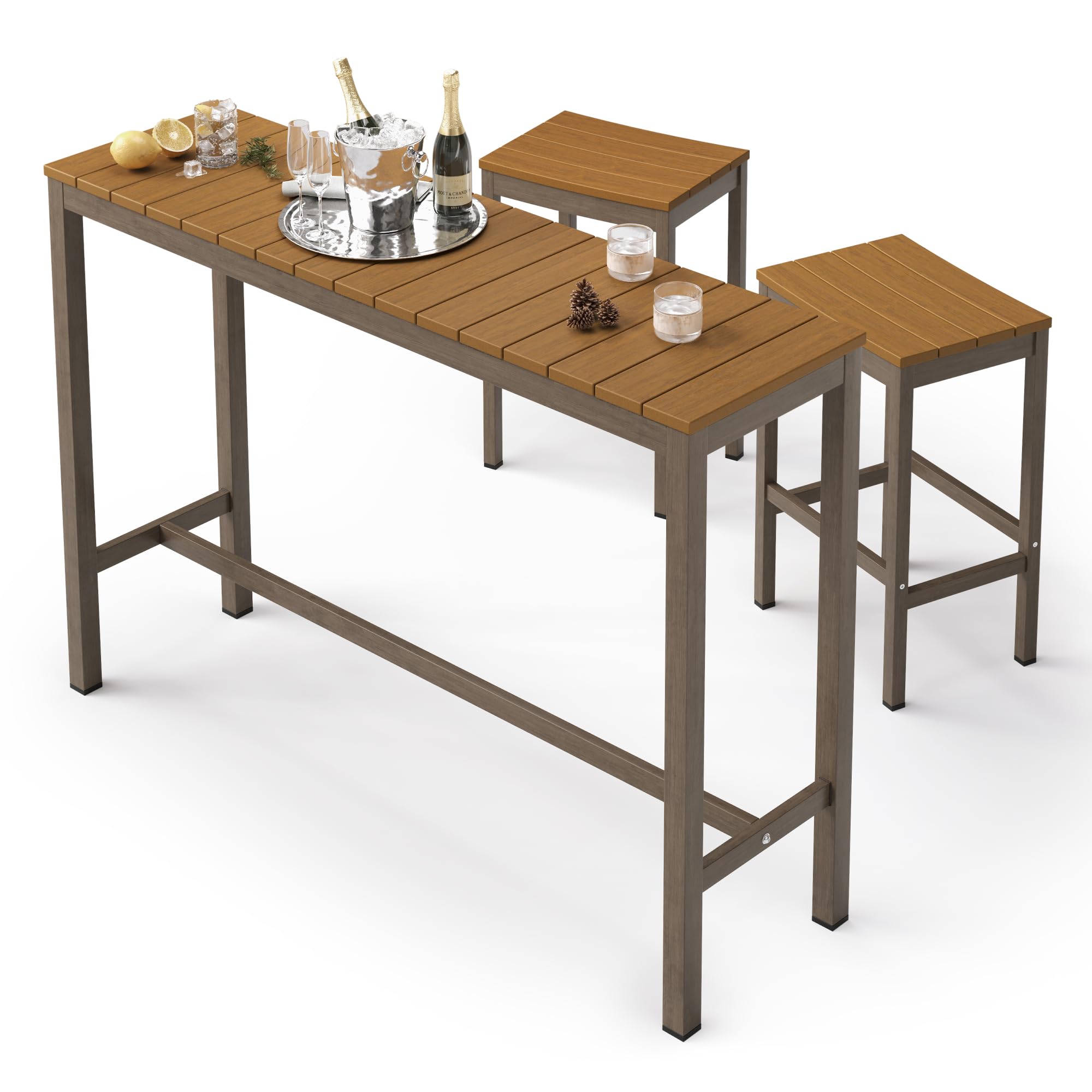 Cozyman Outdoor Bar Height Table and Chairs Set, 3