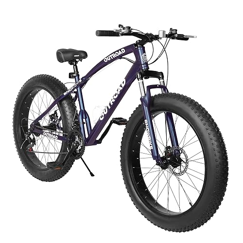 Max4out 26 inch Fat Tire Mountain Bike, 21 Speed with Dual Front  Suspension, Double Disc Brake and High Carbon Steel Frame Anti-Slip  Bicycle, Mens and