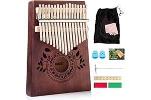 UNOKKI 17-Key Kalimba Thumb Piano - Portable Mahogany Percussion Mbira Instrument - Beginner Tuning Set, Music Instruments fo